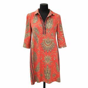 Gretchen Scott Plume Print Everywhere Dress S Coral Palm Beach Coastal Vacation